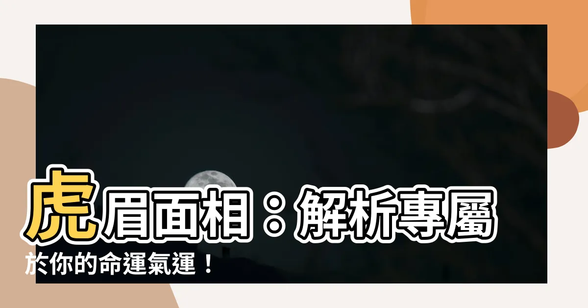 【虎眉 面相】虎眉面相：解析專屬於你的命運氣運！