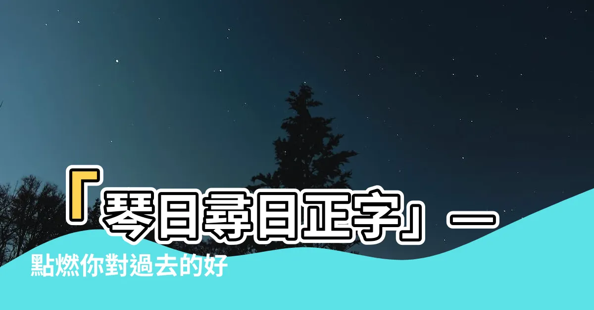 【琴日尋日正字】「琴日尋日正字」— 點燃你對過去的好奇心