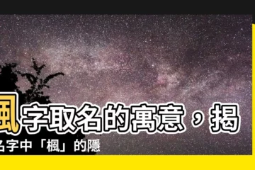 【楓名字意思】楓字取名的寓意，揭秘名字中「楓」的隱藏含義