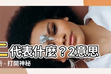 【2意思】二代表什麼？2意思解析 - 打開神秘的數字世界