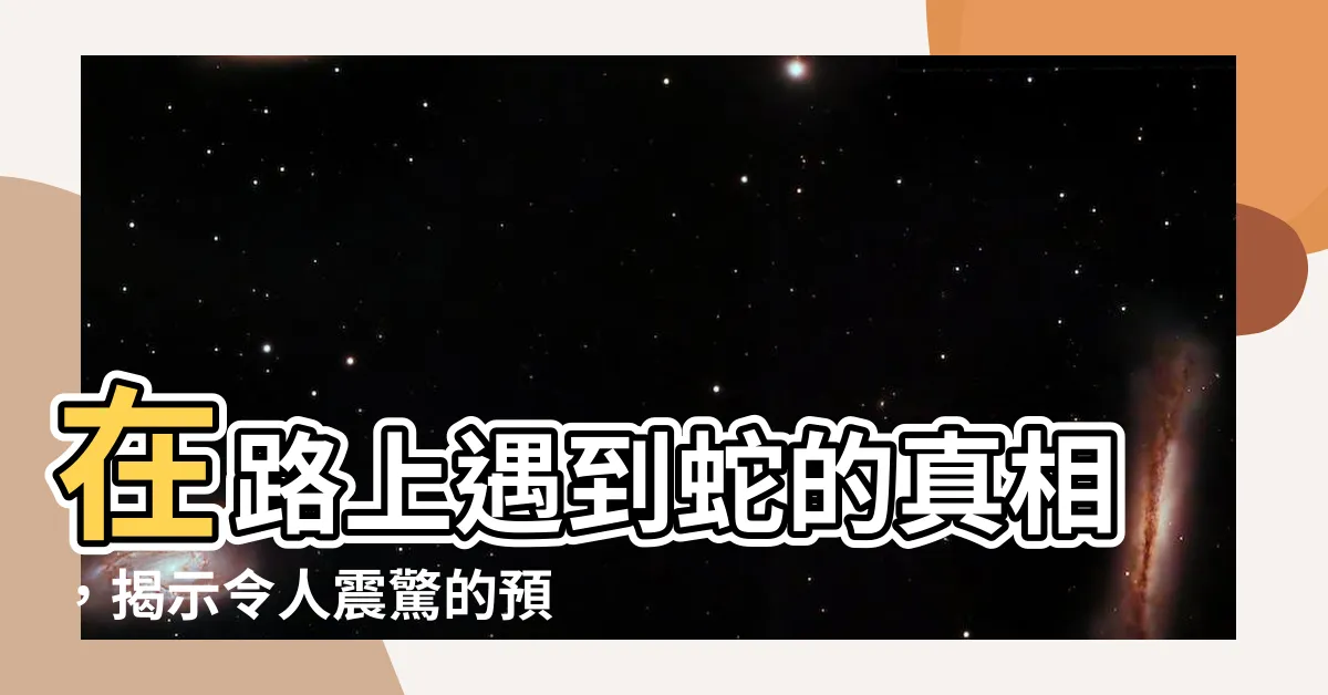 【在路上遇到蛇】在路上遇到蛇的真相，揭示令人震驚的預兆！