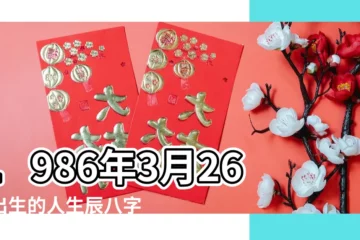 【1986年陽曆3月26日生辰八字是啥】1986年3月26日出生的人生辰八字測算 |是什麼命 |出生於1986年3月26日八字算命 |