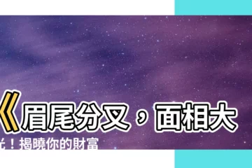 【眉尾分叉】《眉尾分叉，面相大曝光！揭曉你的財富秘密》