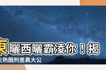 【東曬 西曬】東曬西曬霸凌你！揭曉炎熱酷刑差異大公開