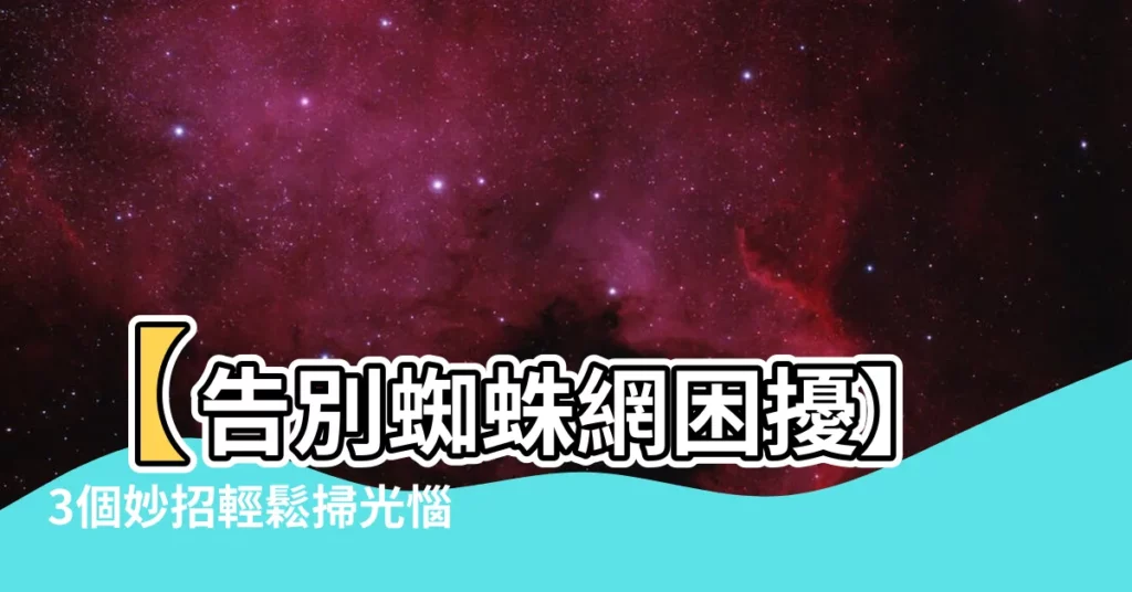 【清除蜘蛛網】【告別蜘蛛網困擾】3個妙招輕鬆掃光惱人蜘蛛絲!