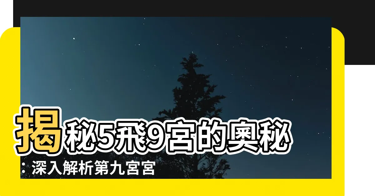 【5飛9宮】揭秘5飛9宮的奧秘：深入解析第九宮宮主星的影響