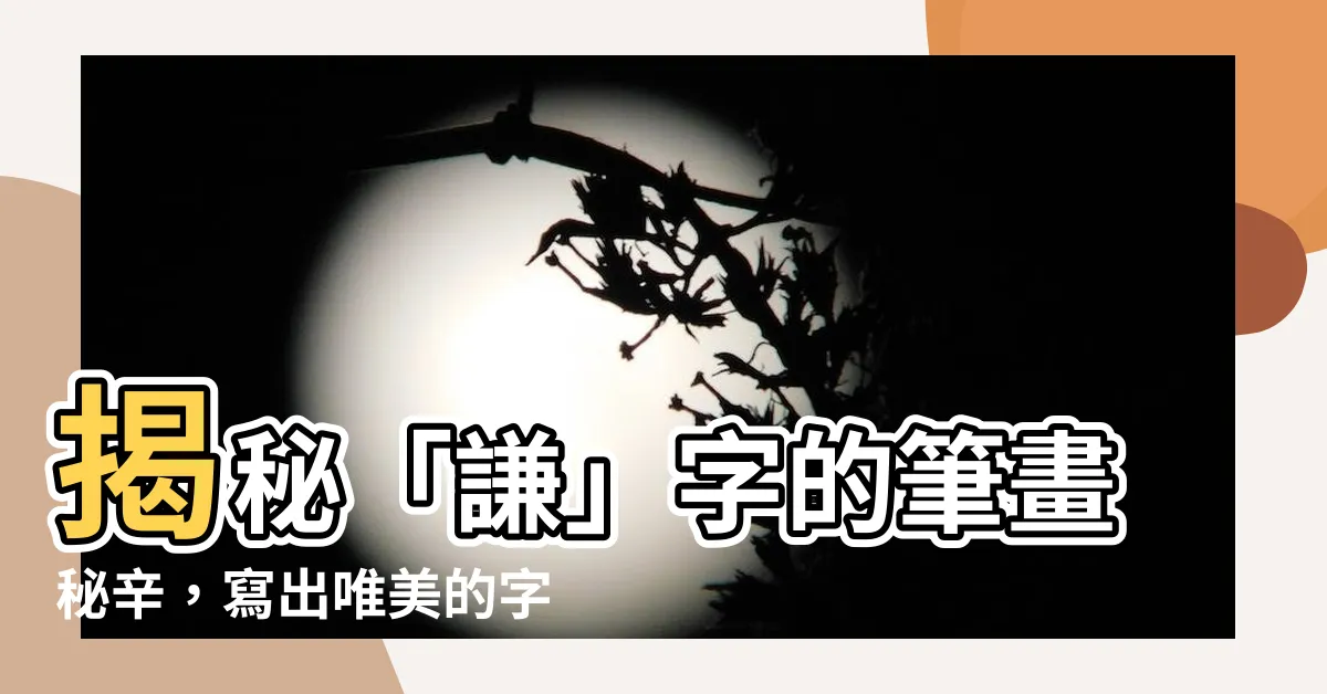 【謙幾劃】揭秘「謙」字的筆畫秘辛，寫出唯美的字體