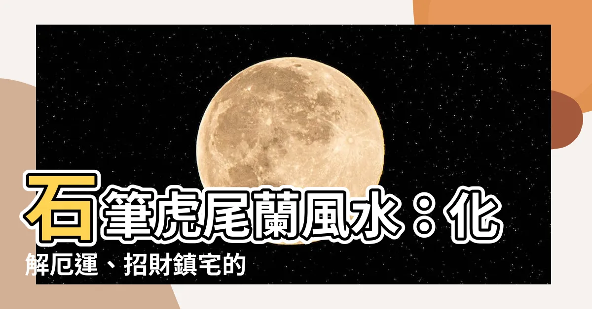 【石筆虎尾蘭風水】石筆虎尾蘭風水:化解厄運、招財鎮宅的擺放指南