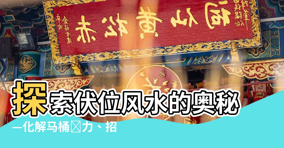 【伏位風水】探索伏位風水的奧秘—化解馬桶壓力、招財聚財的絕佳方法