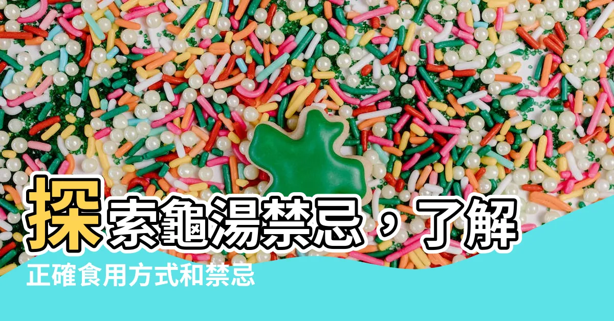 【龜湯禁忌】探索龜湯禁忌，瞭解正確食用方式和禁忌事項