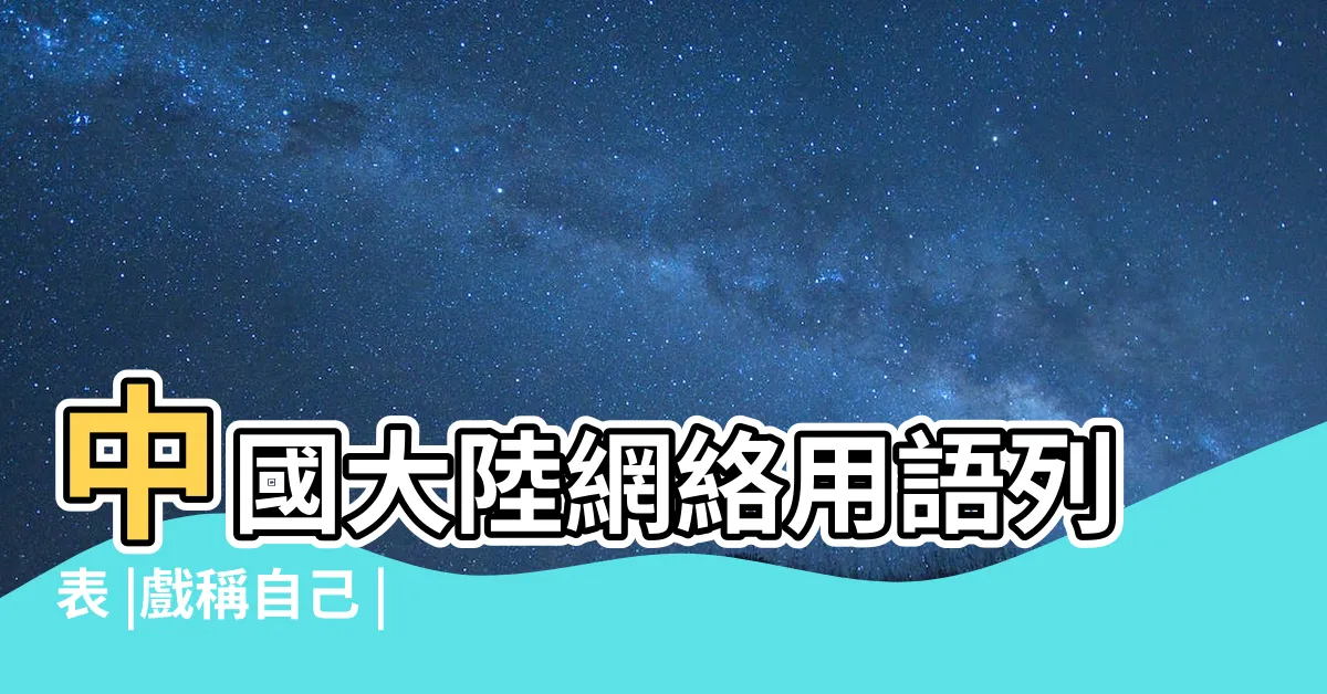 【十的成語好的】中國大陸網絡用語列表 |戲稱自己 |曾博恩出席台美青商年會 |