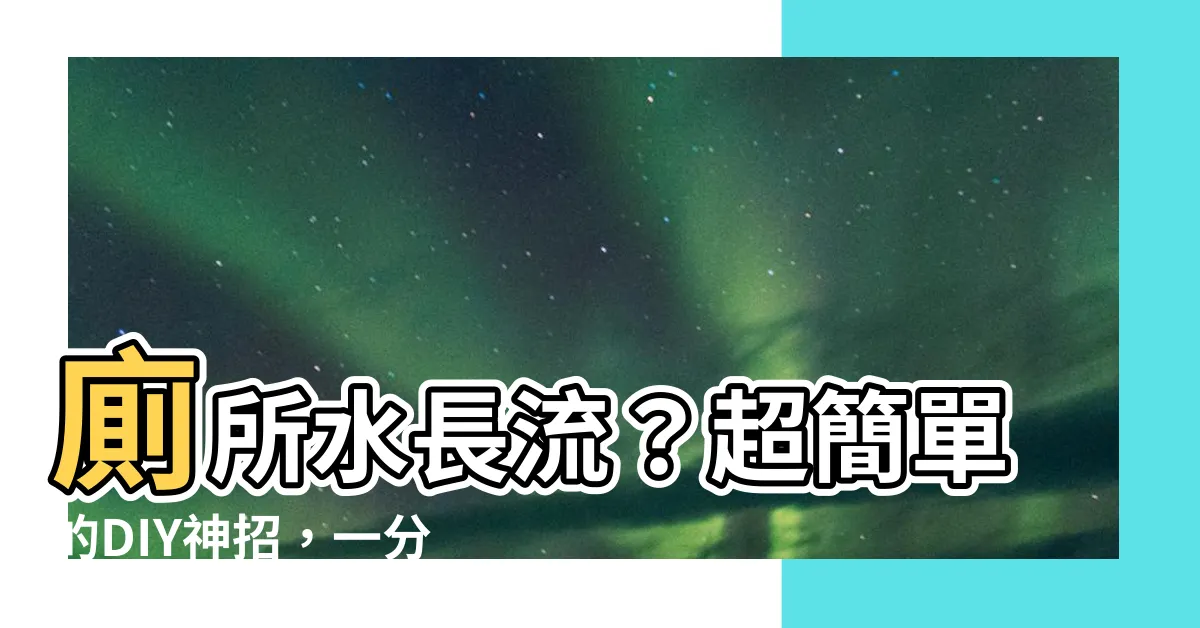 【廁所水長流】廁所水長流？超簡單的DIY神招，一分鐘搞定！