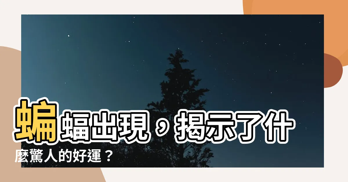 【蝙蝠出現代表什麼】蝙蝠出現，揭示了什麼驚人的好運？