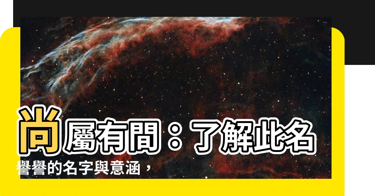 【尚屬意思】尚屬有間：瞭解此名譽譽的名字與意涵，提升你的名字印象