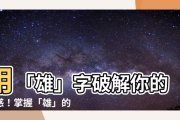 【雄 意思】用「雄」字破解你的困惑！掌握「雄」的真意！