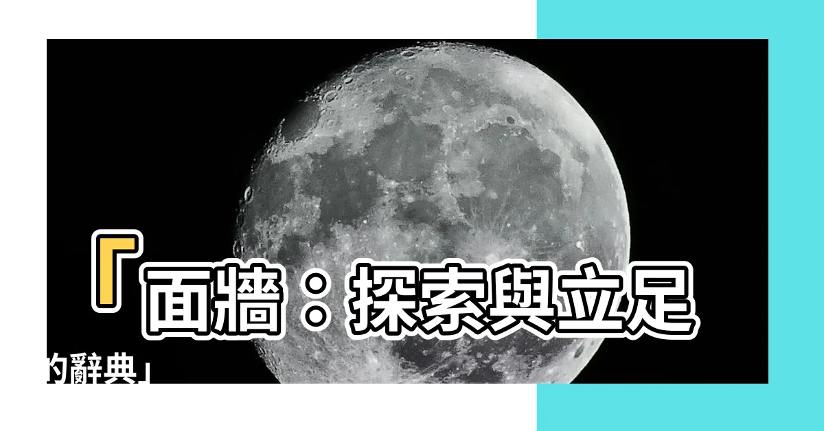 【面牆】「面牆：探索與立足的辭典」