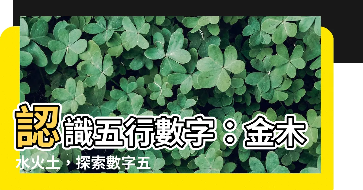 【五行數字】認識五行數字：金木水火土，探索數字五行的配對和屬性
