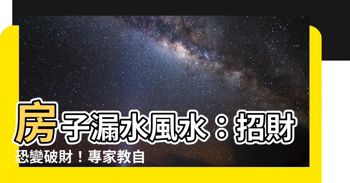 【房子漏水風水】房子漏水風水：招財恐變破財！專家教自制開運招財屋