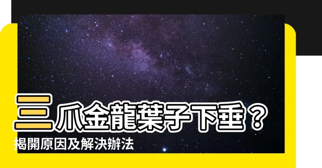 【三爪金龍葉子下垂】三爪金龍葉子下垂？揭開原因及解決辦法