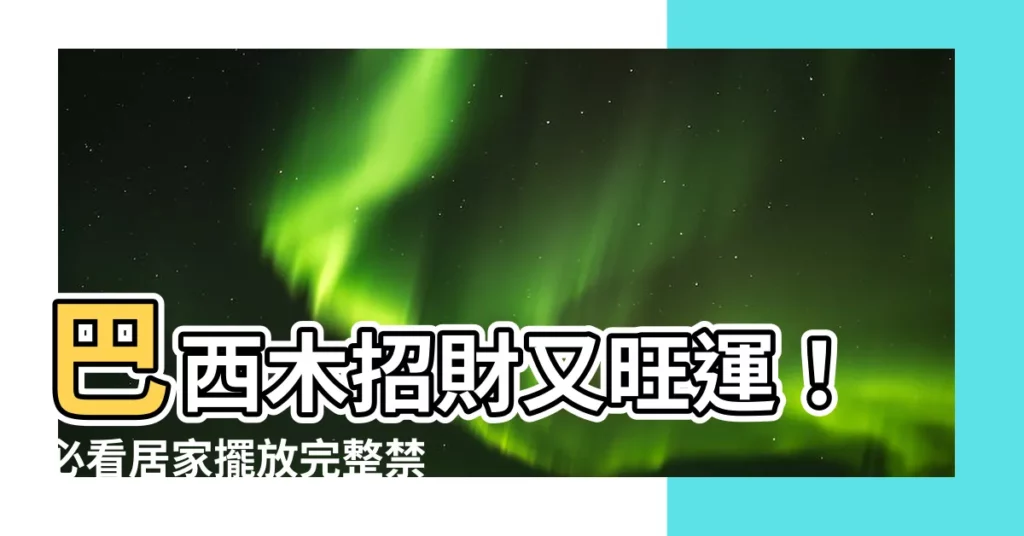 【巴西木風水】巴西木招財又旺運！必看居家擺放完整禁忌與養護秘訣