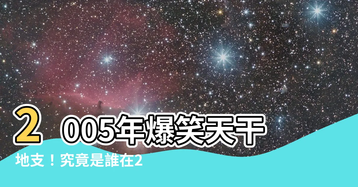 【2005天干地支】2005年爆笑天干地支！究竟是誰在2005年大顯神威？