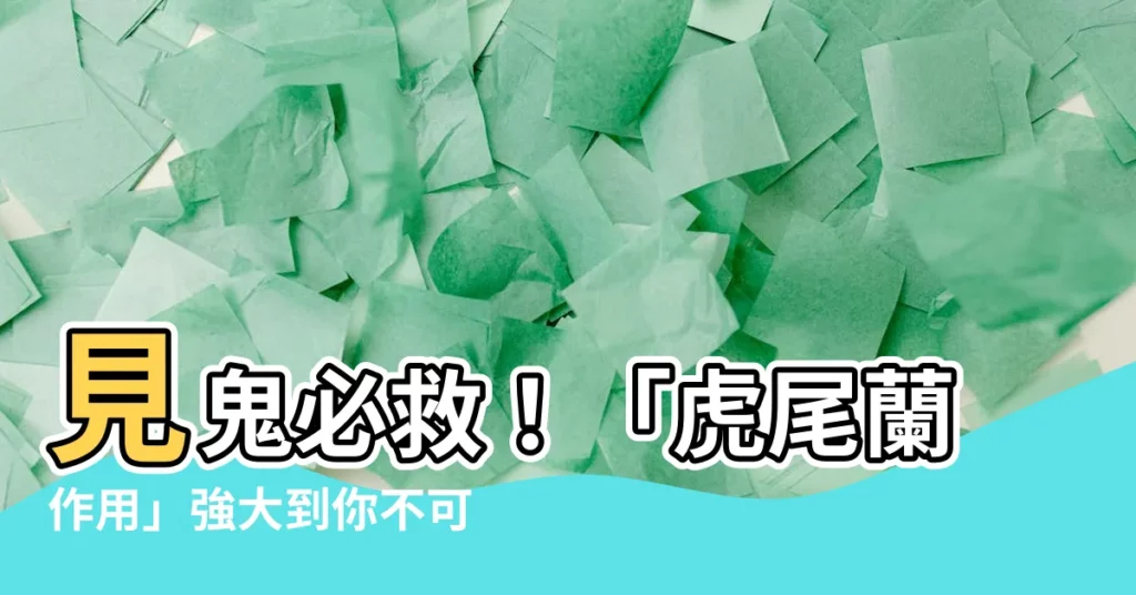 【虎尾蘭作用】見鬼必救!「虎尾蘭作用」強大到你不可思議