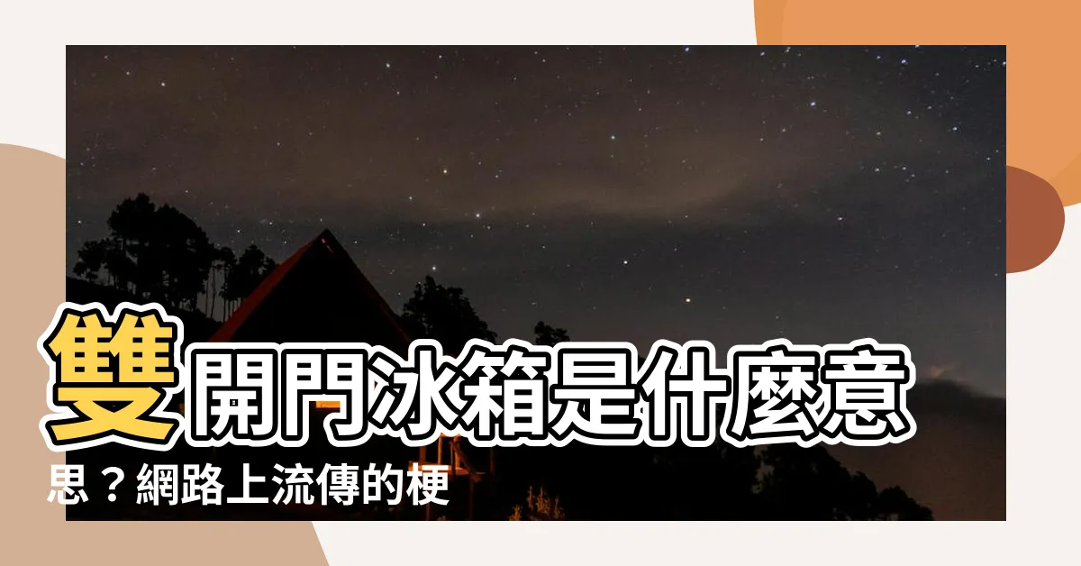 【雙開門】雙開門冰箱是什麼意思？網路上流傳的梗是什麼？