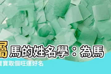 【屬馬的姓名學】屬馬的姓名學：為馬年寶寶取個旺運好名！