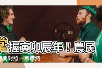 【寅卯辰年】掌握寅卯辰年！農民曆時間對照一目瞭然