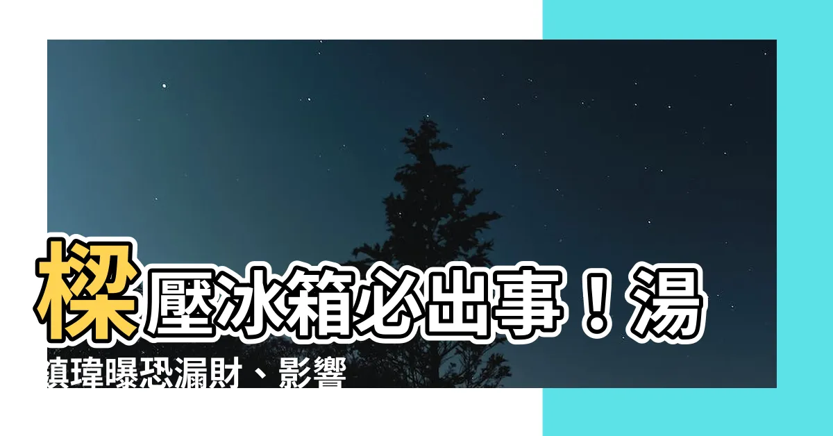 【樑壓冰箱葫蘆】樑壓冰箱必出事！湯鎮瑋曝恐漏財、影響健康...葫蘆化解快點看