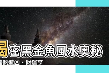 【黑金魚風水】揭密黑金魚風水奧秘：擋煞避兇、財運亨通？