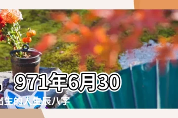 【1971年農曆6月30算命】1971年6月30日出生的人生辰八字測算 |1971年6月30日出生日期看命運 |是什麼命 |