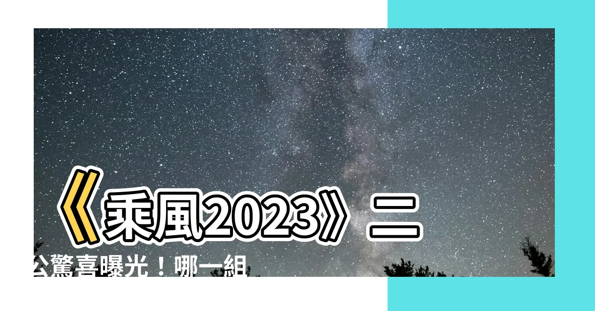 【乘風2023二公】《乘風2023》二公驚喜曝光！哪一組表演最吸睛？