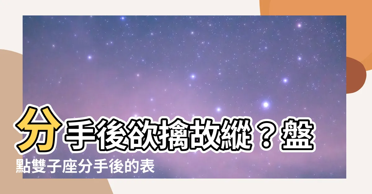 【雙子分手後】分手後欲擒故縱？盤點雙子座分手後的表現！