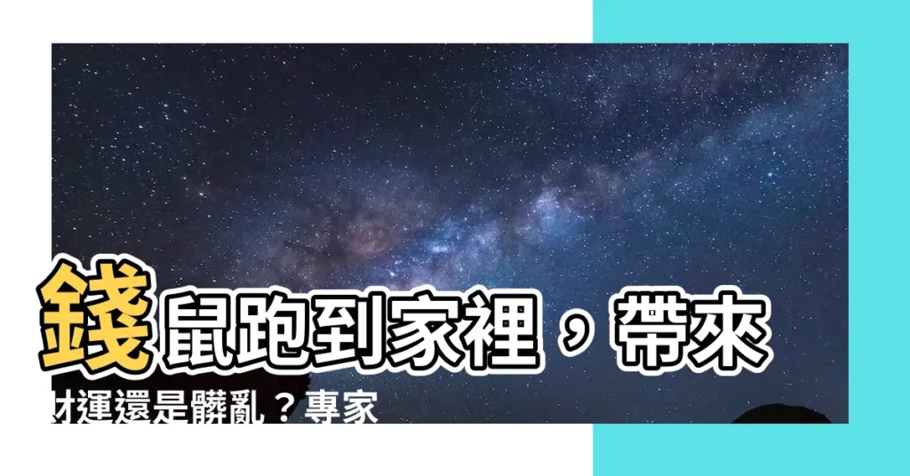 【錢鼠跑到家裡】錢鼠跑到家裡，帶來財運還是髒亂？專家教你辨別應對之道