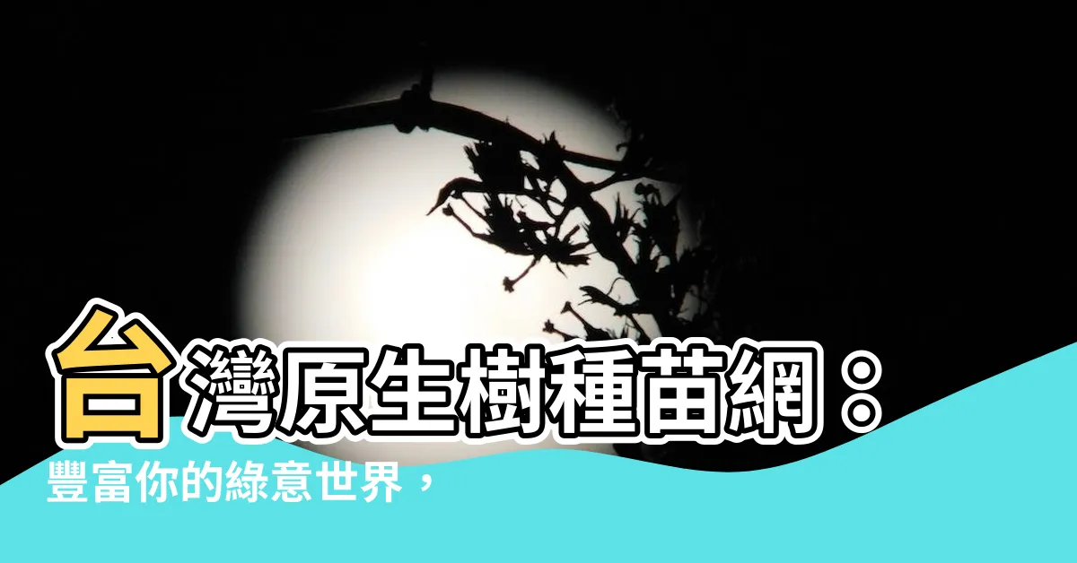 【樹木種類】台灣原生樹種苗網：豐富你的綠意世界，探索多樣樹木種類！