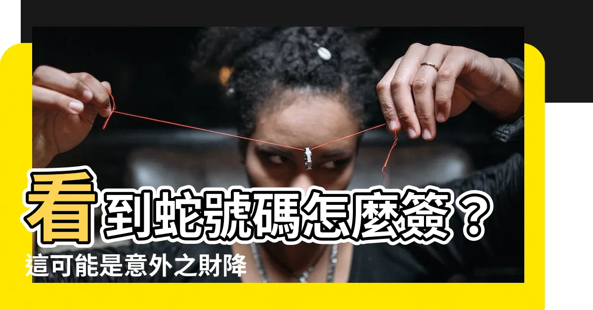 【看到蛇號碼】看到蛇號碼怎麼簽？這可能是意外之財降臨的先兆！