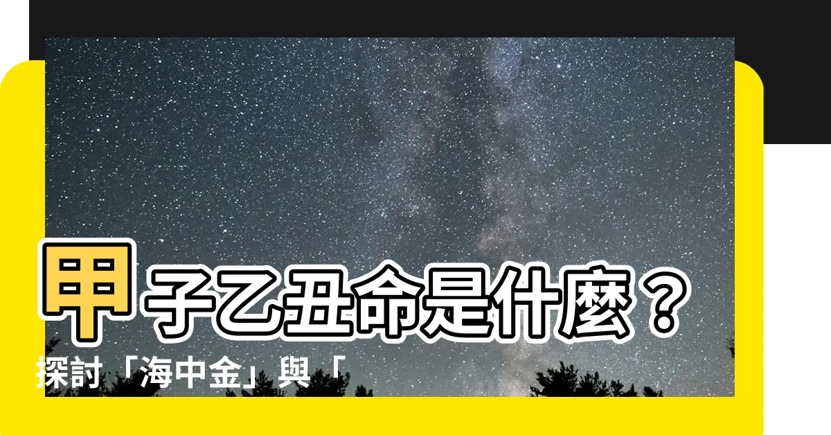 【甲子乙丑海中金】甲子乙丑命是什麼？探討「海中金」與「三命通會」的特徵