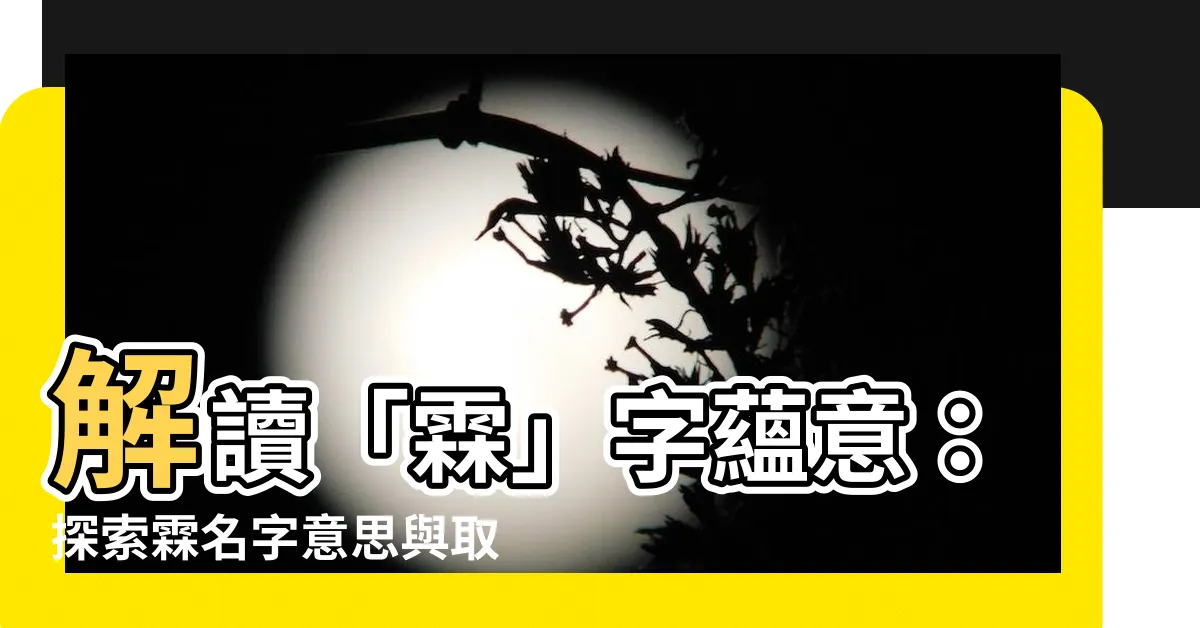 【霖名字意思】解讀「霖」字藴意：探索霖名字意思與取名寓意