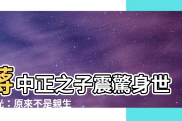 【蔣中正的兒子】蔣中正之子震驚身世曝光：原來不是親生骨肉！
