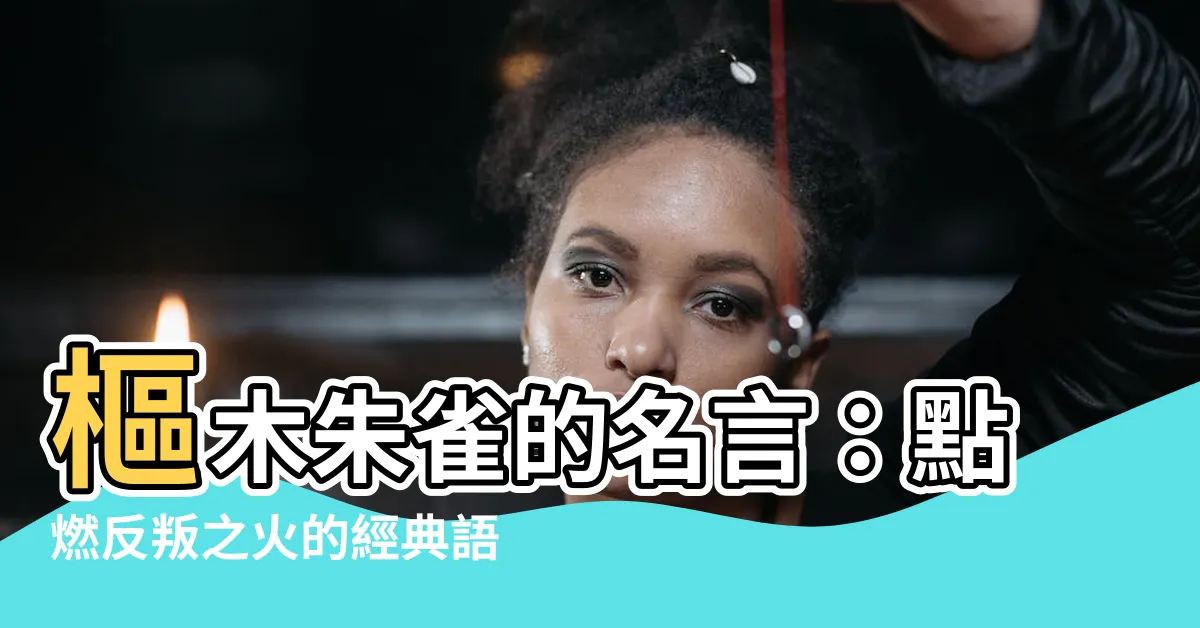 【樞木朱雀 名言】樞木朱雀的名言：點燃反叛之火的經典語錄！