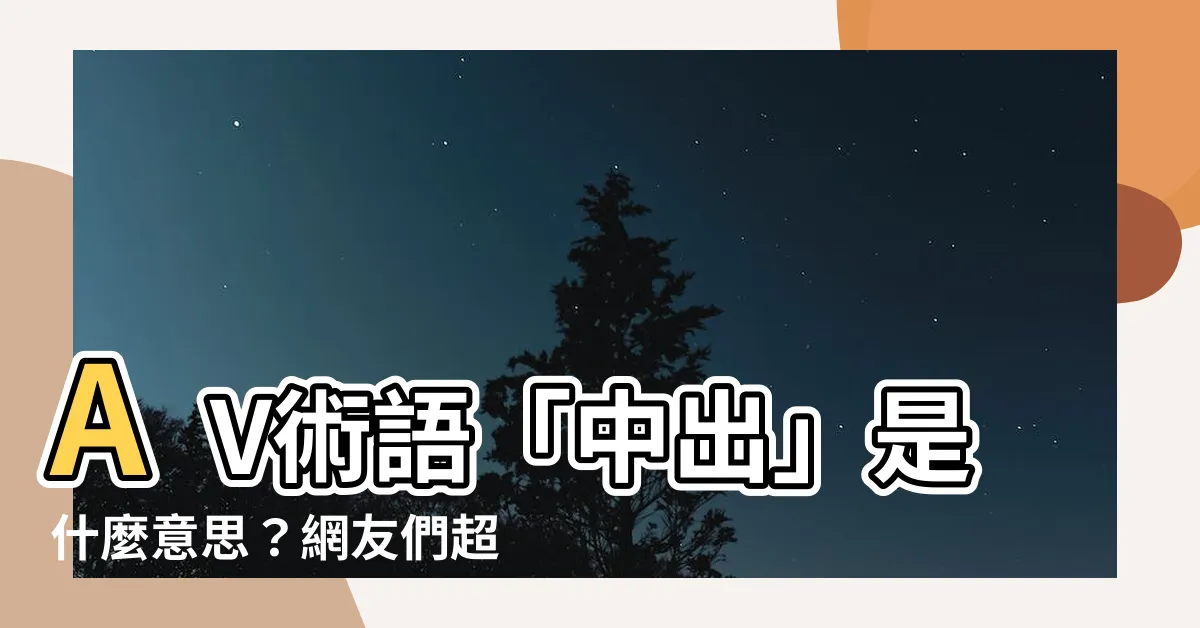 【中出 什麼意思】AV術語「中出」是什麼意思？網友們超狂解答！
