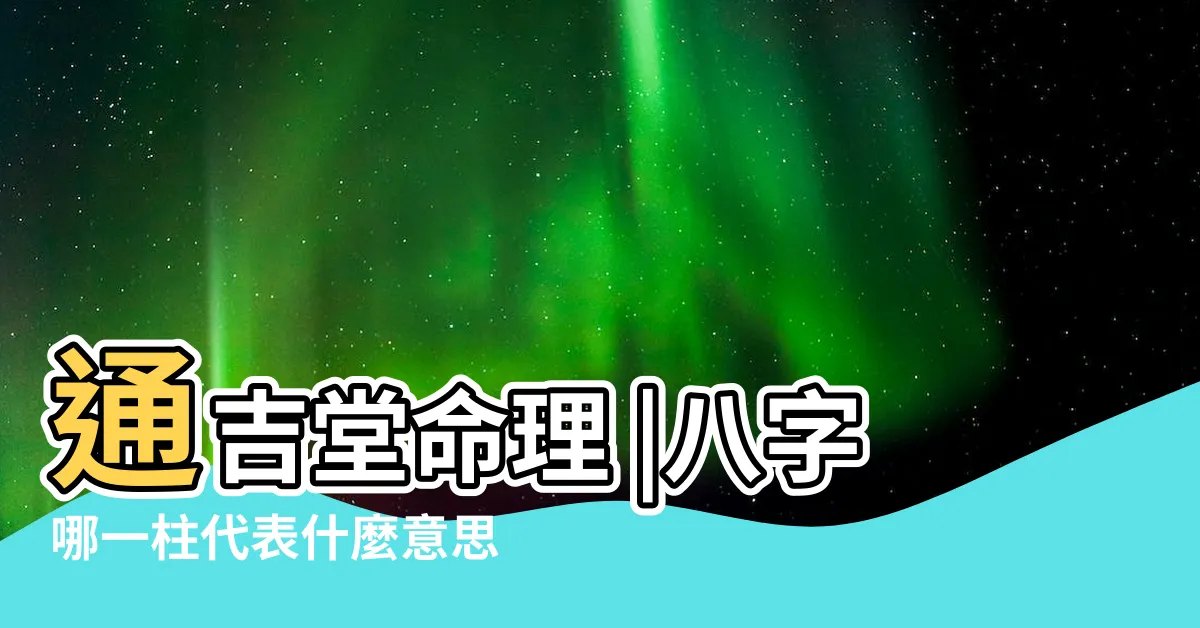【日柱月柱年柱】通吉堂命理 |八字哪一柱代表什麼意思 |