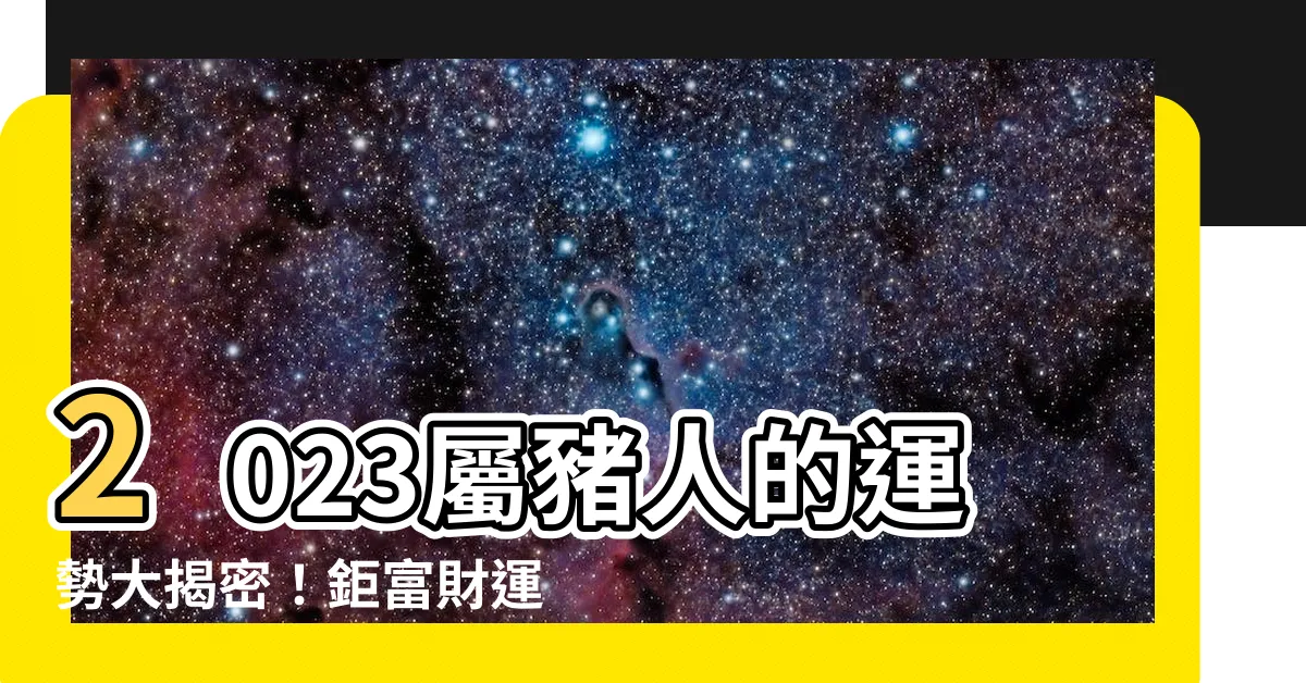 【屬豬 2023 運勢】2023屬豬人的運勢大揭密！鉅富財運、桃花一路旺到年底