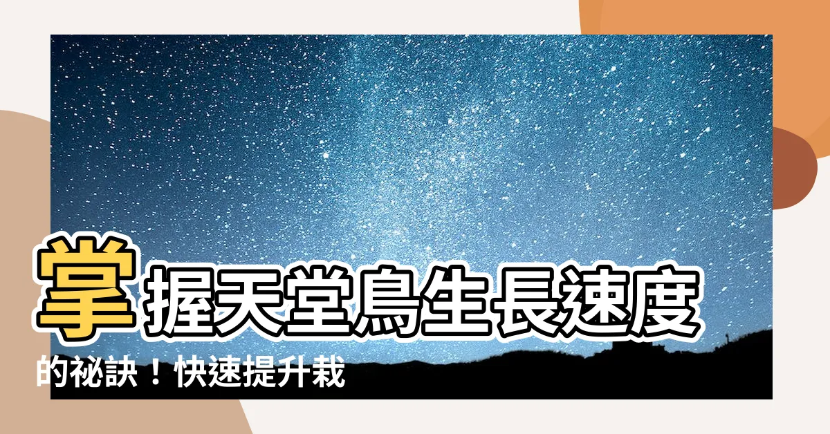 【天堂鳥生長速度】掌握天堂鳥生長速度的秘訣！快速提升栽培技巧的關鍵