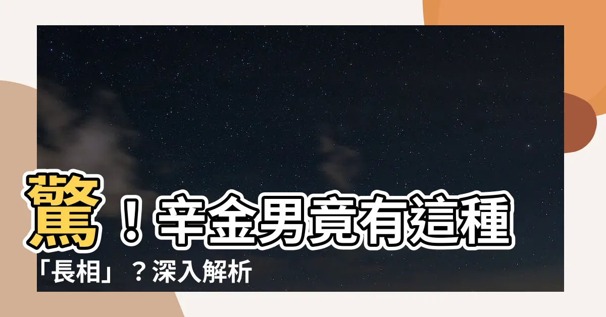 【辛金男長相】驚！辛金男竟有這種「長相」？深入解析八字看長相秘密