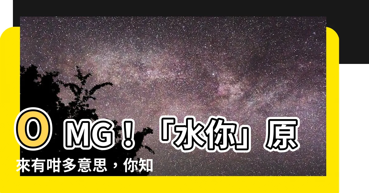 【水你意思】OMG！「水你」原來有咁多意思，你知幾多個？