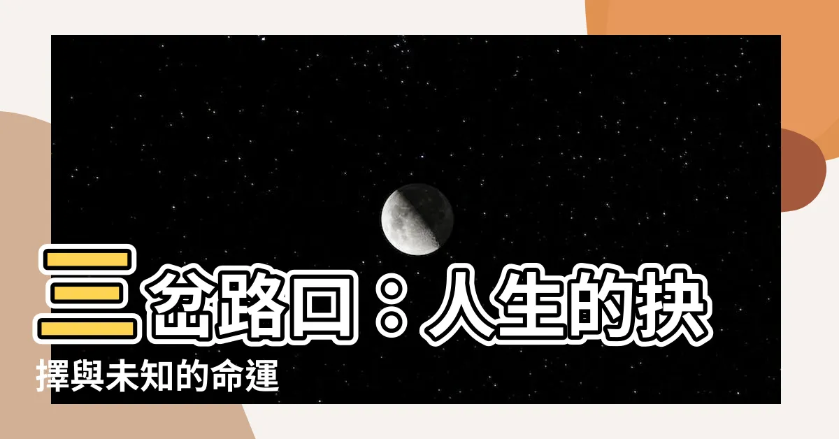 【三岔路】三岔路口：人生的抉擇與未知的命運