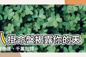 【八掛命盤】八掛命盤揭露你的天賦與命運，千萬別錯過！