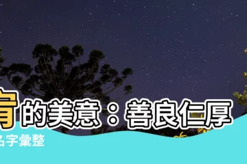 【宥的意思名字】宥的美意：善良仁厚的名字彙整